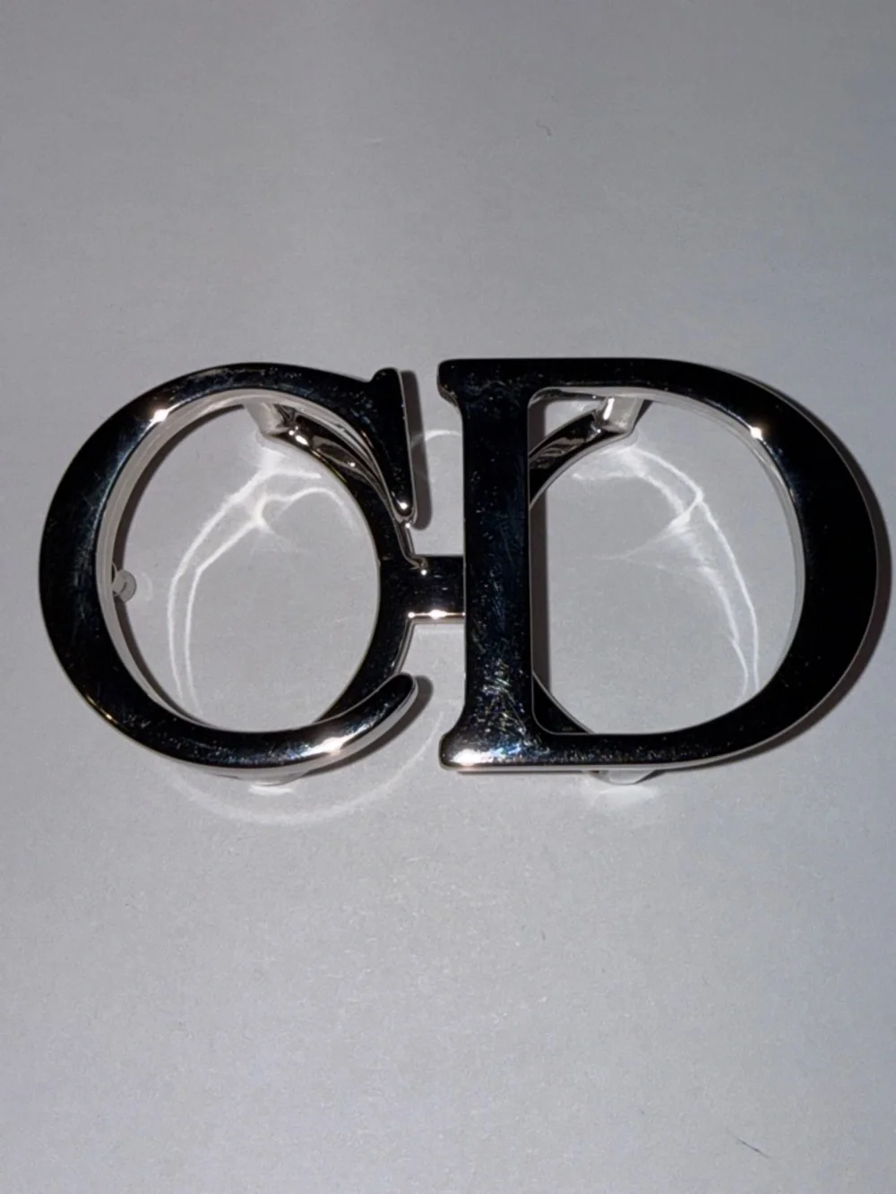 Christian Dior reversible belt with silver CD buckle